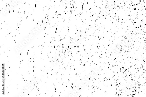 Distressed black texture. Dark grainy texture on white background. Dust overlay textured. Grain noise particles. Rusted white effect. Grunge design elements. Vector illustration, EPS 10.