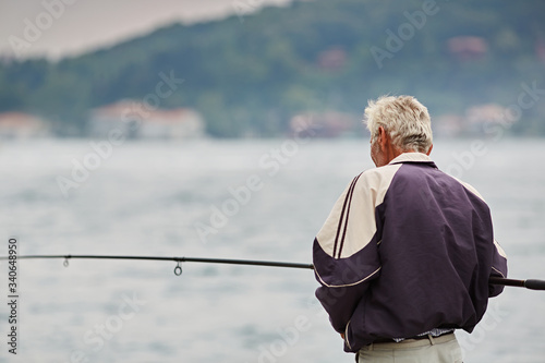 An old man fishing on the Bosphorus, Istanbul