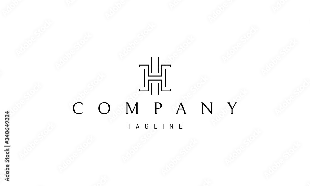Vector logo on which an abstract image of the letter H composed of lines. Vector logo on which an abstract image of the letter H composed of lines.