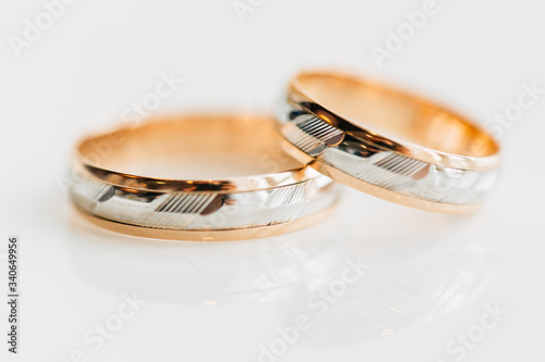 Gold wedding rings. Symbol of matrimony