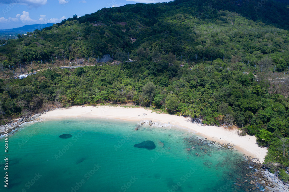 drone view of tropical beach in Thailand drone view of tropical beach in Thailand