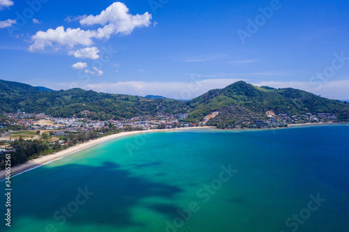 drone view of tropical beach in Thailand © stryjek