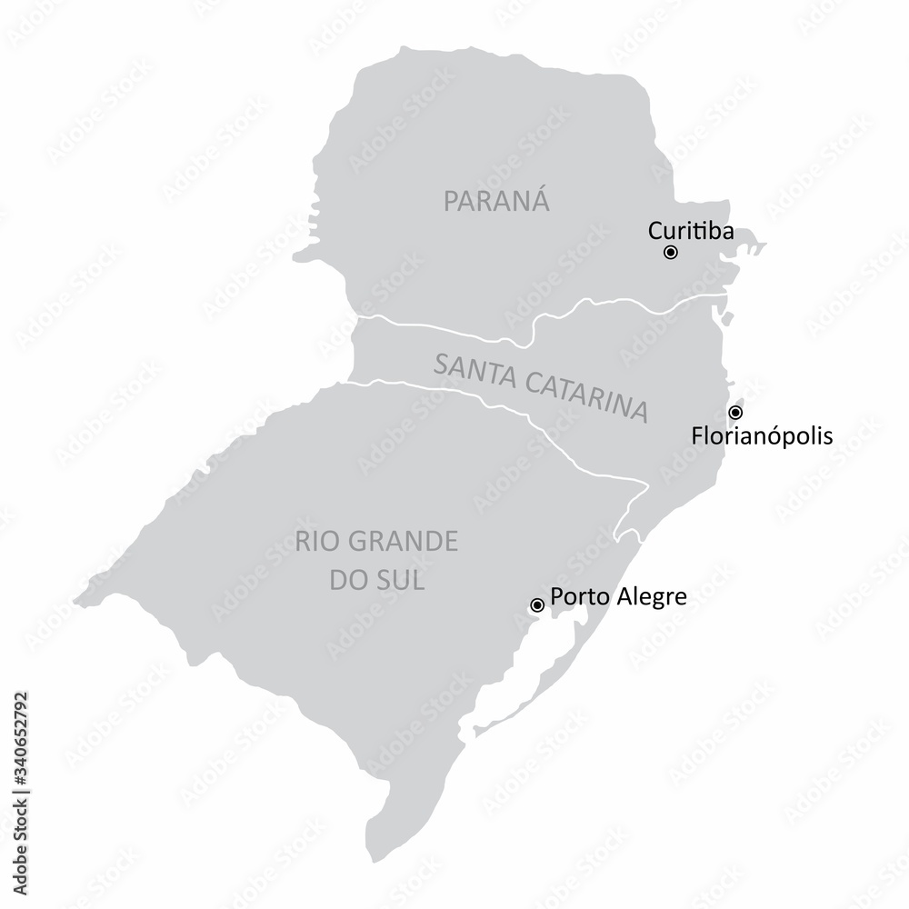 Brazil south region map