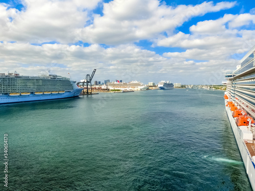 The view from a cruise ship of Port Everglades photo