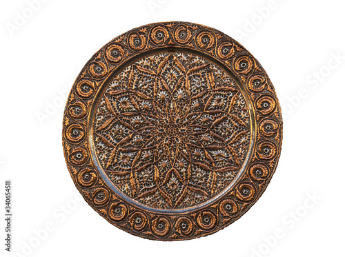 Turkish copper plate - isolated