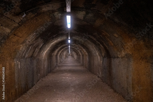 June 2019. Military tunnel in Rijeka, Croatia. Now this pedestrian tunnel is popular tourist attraction.