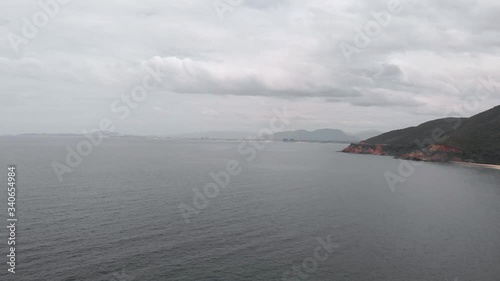 Cam Ranh Bay, Khanh Hoa, Vietnam. View from Cu Hin mountain pass, connecting Nha Trang city with Cam Ranh International Airport. An ideal spot to enjoy the landscape of the sea and the mountain photo