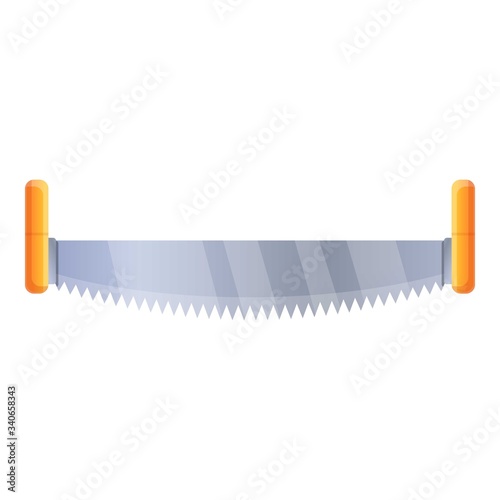 Double hand saw icon. Cartoon of double hand saw vector icon for web design isolated on white background