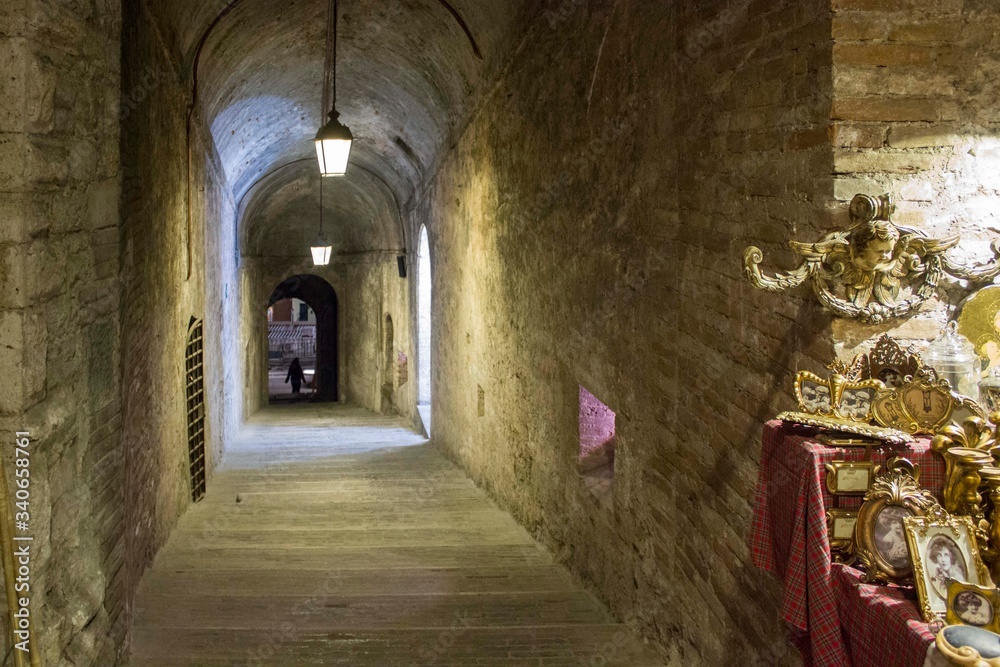 Fototapeta premium narrow alley inside Rocca Paolina building in Perugia