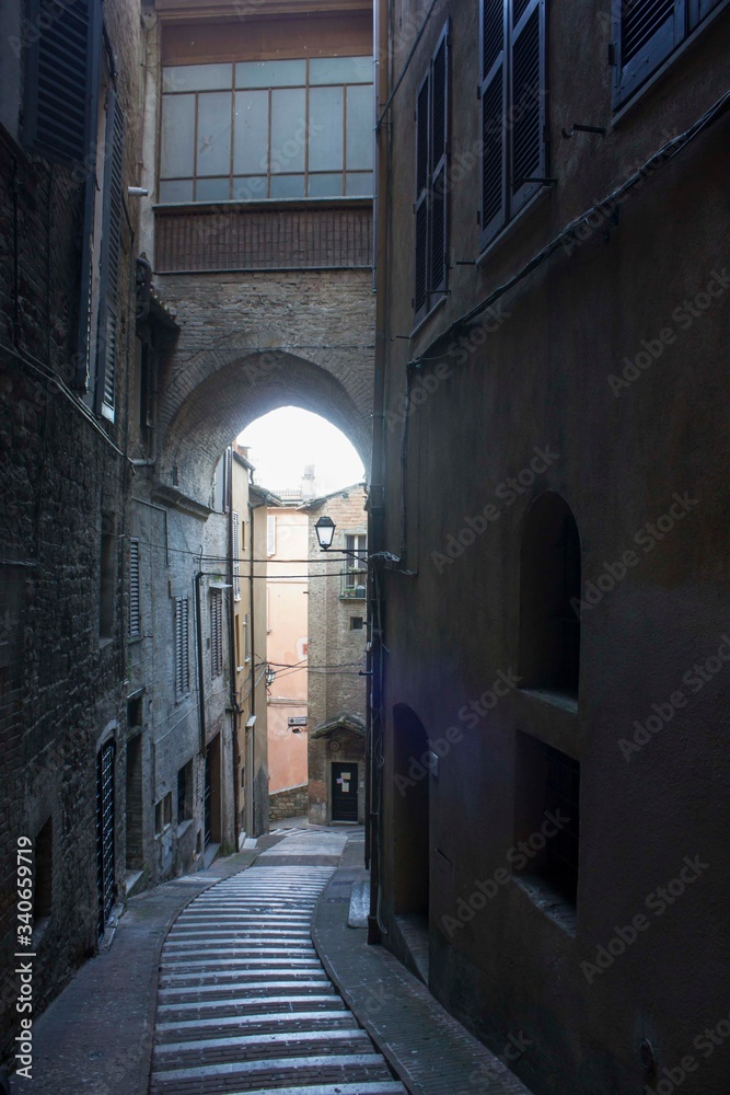 Ancient pedestrian road in Perugia city centre