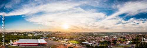 Colorful sinset panorama of Bauru, view from Ceasa.