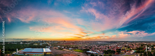 Colorful sinset panorama of Bauru, view from Ceasa. photo