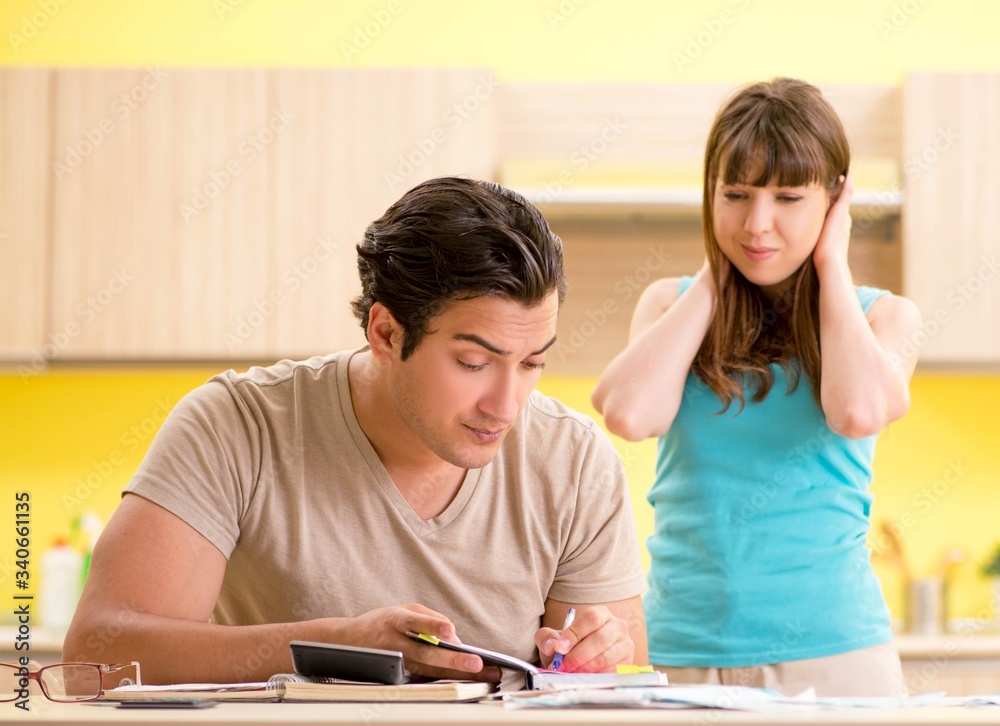 Young family struggling with personal finance Young family struggling with personal finance