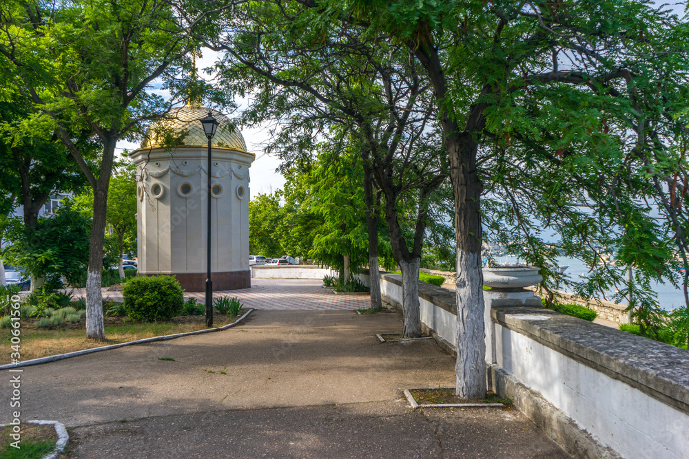 A small park on the embankment of Sevastopol. Crimea, Russia