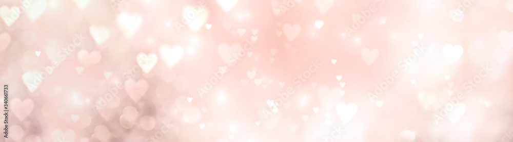 Abstract pastel background with bokeh hearts - concept Mother's Day, Valentine's Day, Birthday , wedding - spring colors
