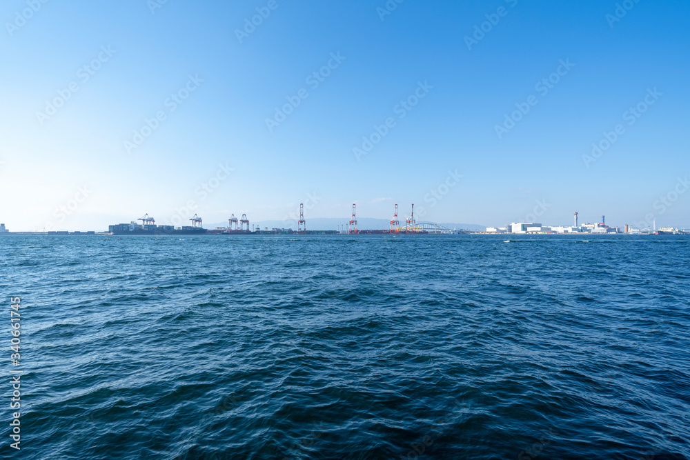 Cranes at harbor