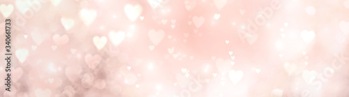 Abstract pastel background with bokeh hearts - concept Mother's Day, Valentine's Day, Birthday , wedding - spring colors 