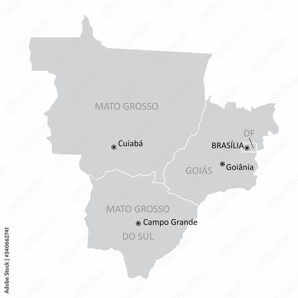 Brazil center-west region map