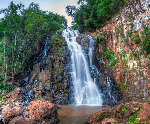 Brazil s waterfall at S  o Paulo State  beautiful waterfall long exposure in nature. 