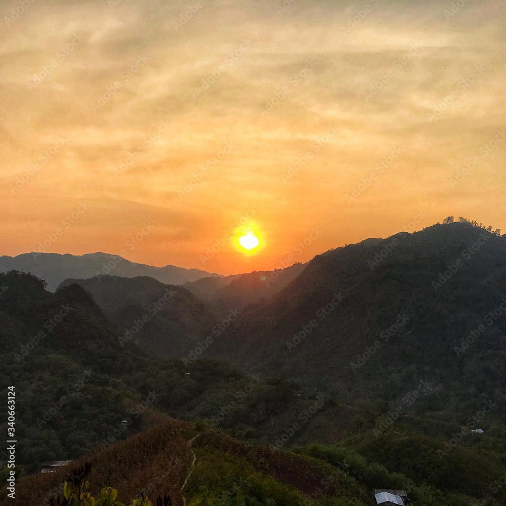 sunset in the mountains sunset in the mountains