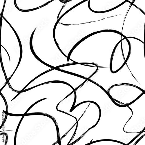 Hand drawn brush strokes seamless pattern