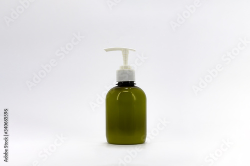 Cosmetic shampoo dispenser bottle  isolated on white background.Can be use for your design.High resolution photo.
