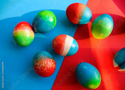 Easter eggs on paper