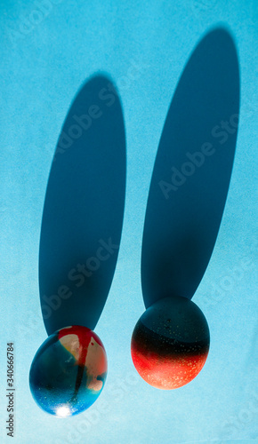 Easter eggs on paper