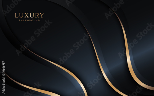 Luxury dark background combine with golden lines element.