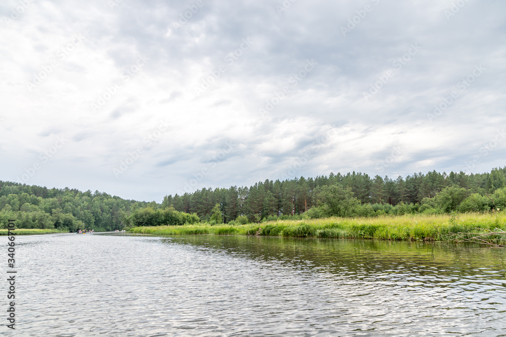 Serga river in Deer streams national park. Sverdlovsk region, Ural, Russia.