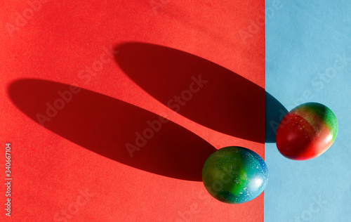 Easter eggs on paper