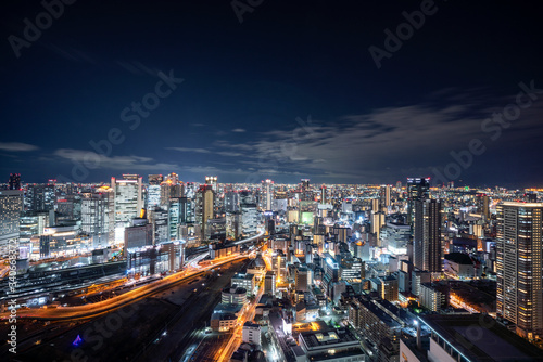 Wallpaper Mural Night view of Osaka Urban skyline Torontodigital.ca