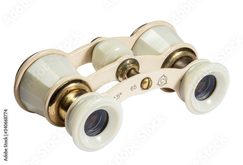 Opera glasses. Theater binoculars isolated on a white background. Eras of the USSR