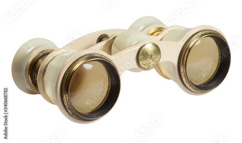 Opera glasses. Theater binoculars isolated on a white background. Eras of the USSR