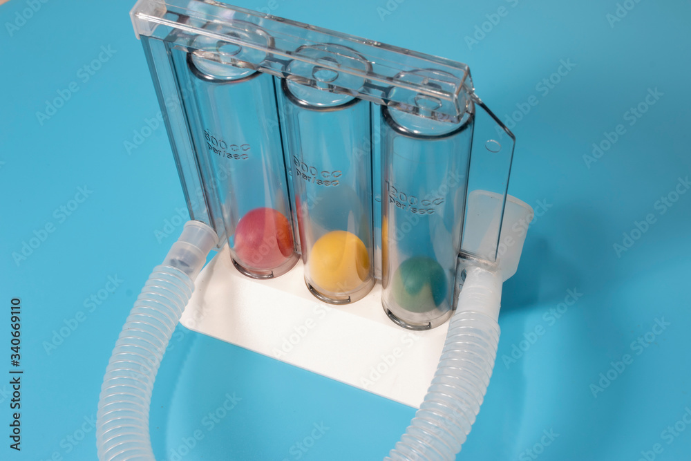 Doctor's triball incentive spirometry in hospital. The Triball
