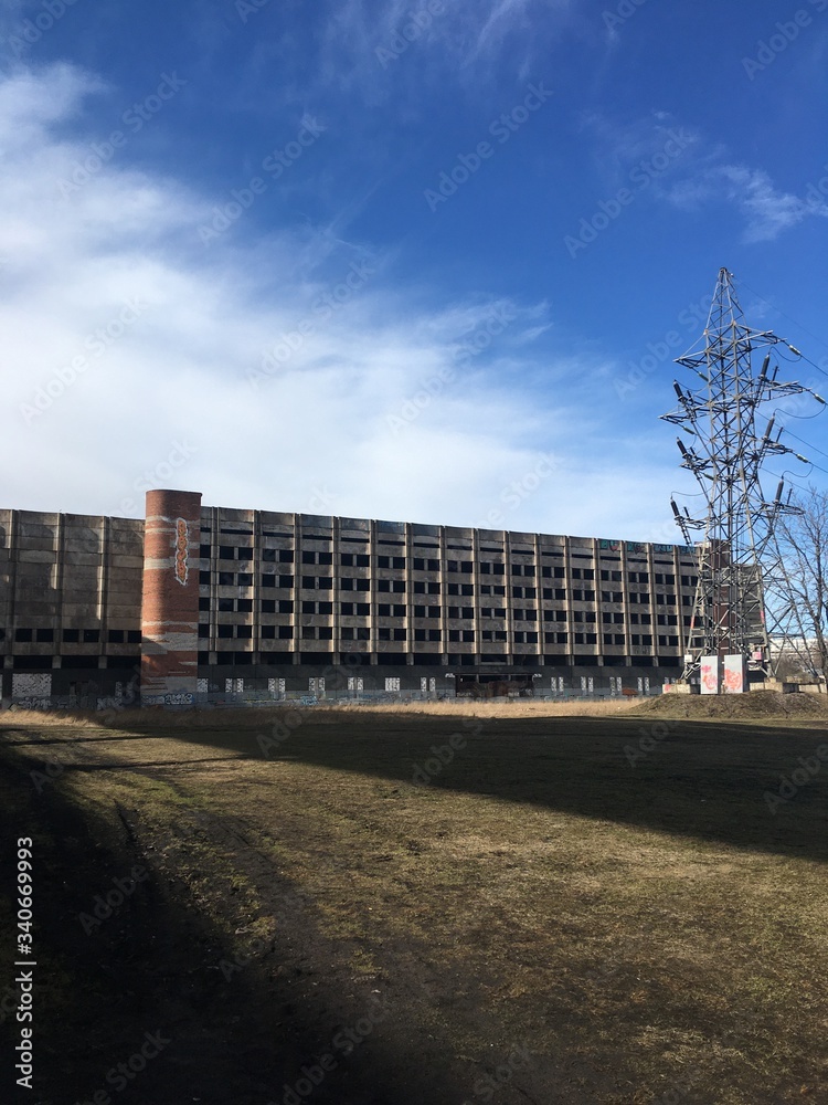 Abandoned building and sunny weather Abandoned building and sunny weather