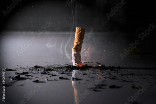 consumed cigarette that is extinguished
