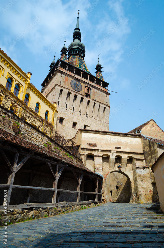 Sighisoara a Medieval town in Romania. With a tower