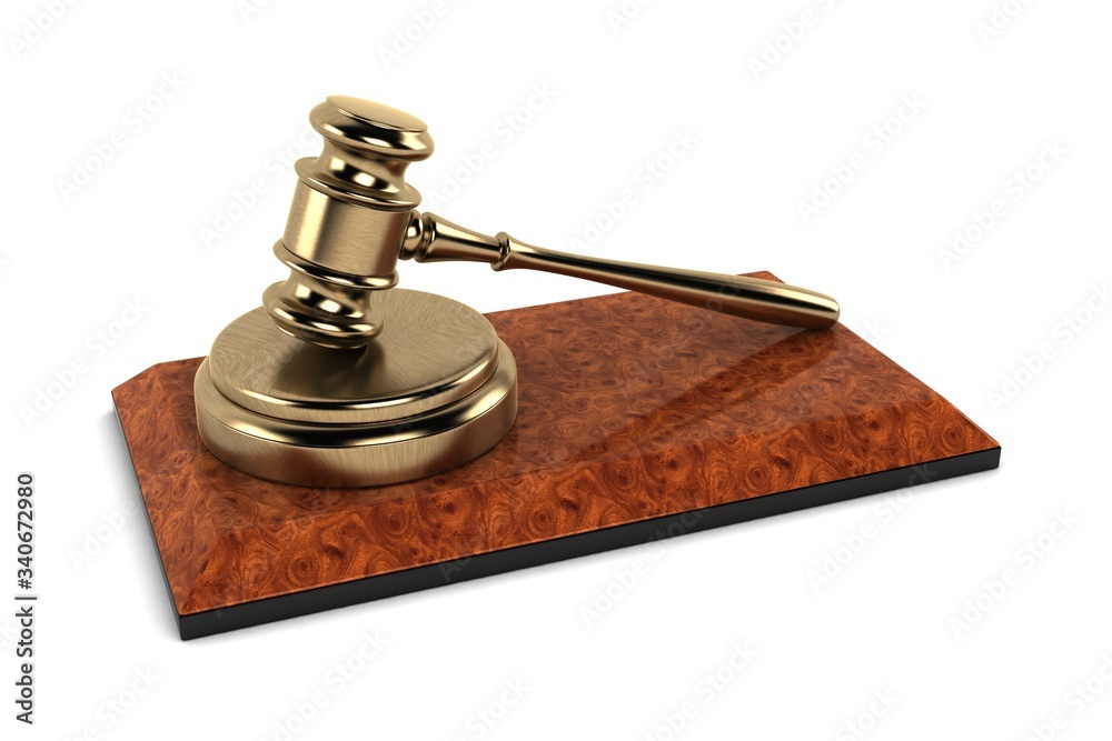 Golden Law Gavel 3d Rendering Golden Law Gavel 3d Rendering