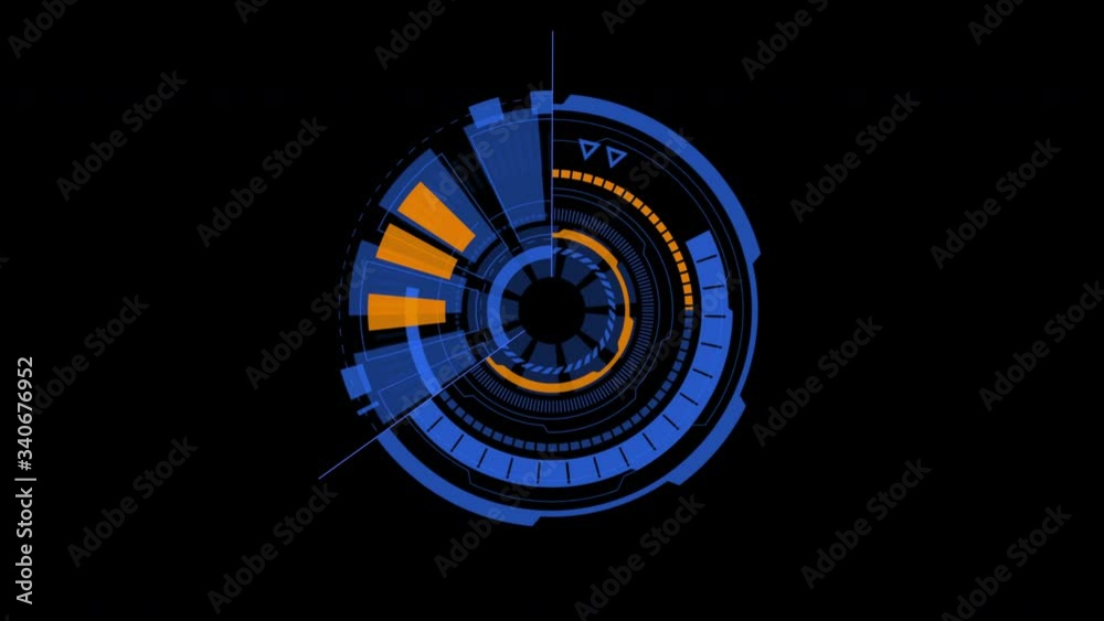 Futuristic concept of elements circle rotation on black background, Head up display (HUD) technology motion graphic Futuristic concept of elements circle rotation on black background, Head up display (HUD) technology motion graphic