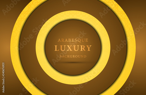golden luxury circle background, Islamic background