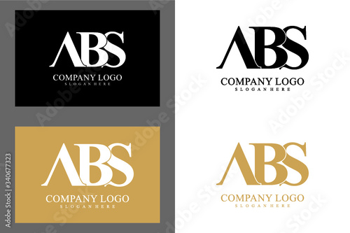 ABS letter logo design vector, black and gold color
