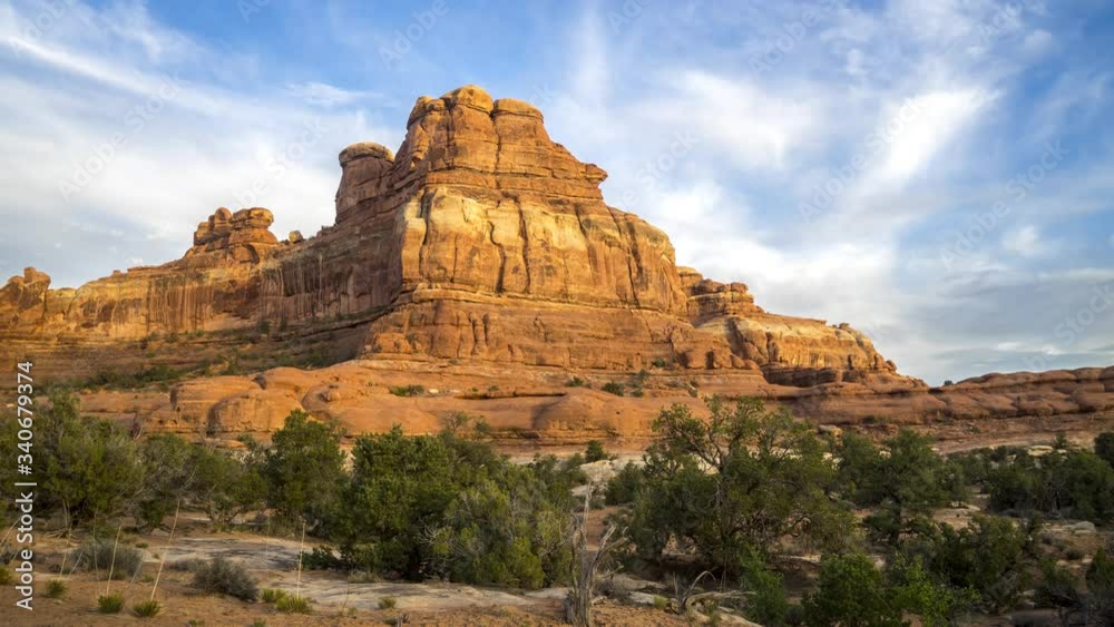 Panning Sunset Timelapse of a Red Sandstone Butte in the Needles District of Canyonlands National Park Panning Sunset Timelapse of a Red Sandstone Butte in the Needles District of Canyonlands National Park