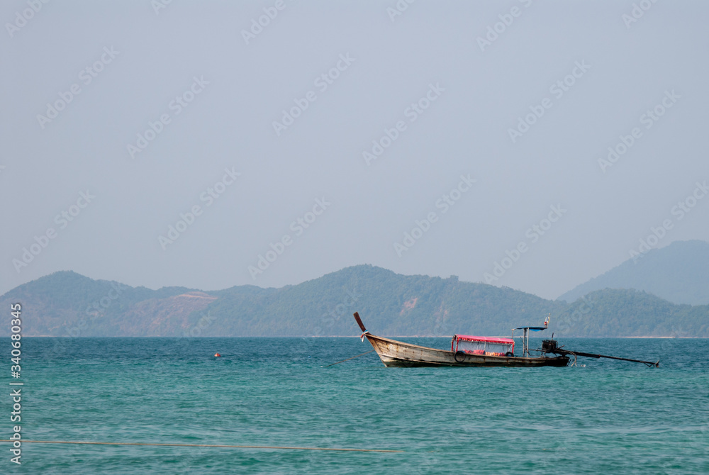A fishing schooner in the waters of the Gulf of Thailand