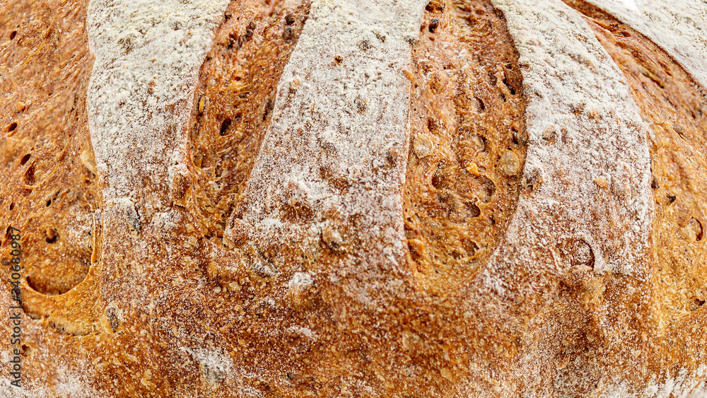 Freshly baked bread textured background.  Bakery, Food concept.