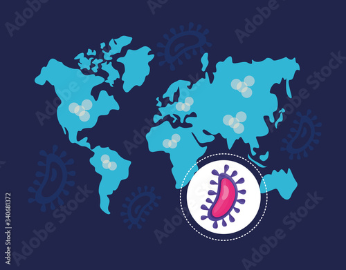 covid19 pandemic poster with earth planet
