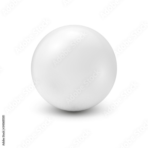 White ball on a white background .Realistic ball for design and lettering.Vector illustration