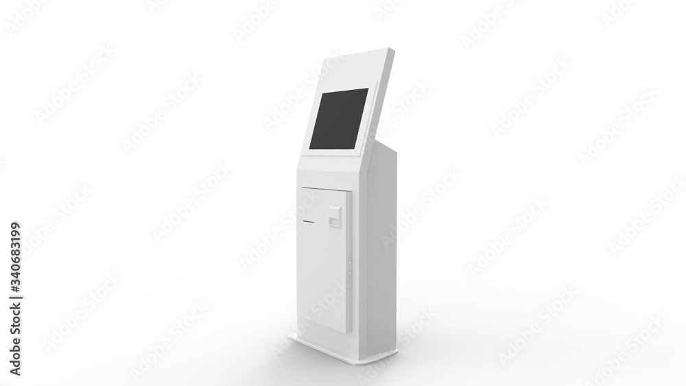 3D rendering of a pos terminal payment machine screen display isolated 3D rendering of a pos terminal payment machine screen display isolated