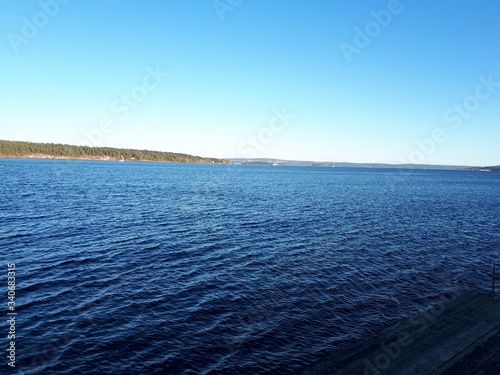 Landscape with slightly wavy sea - Lysaker  photo