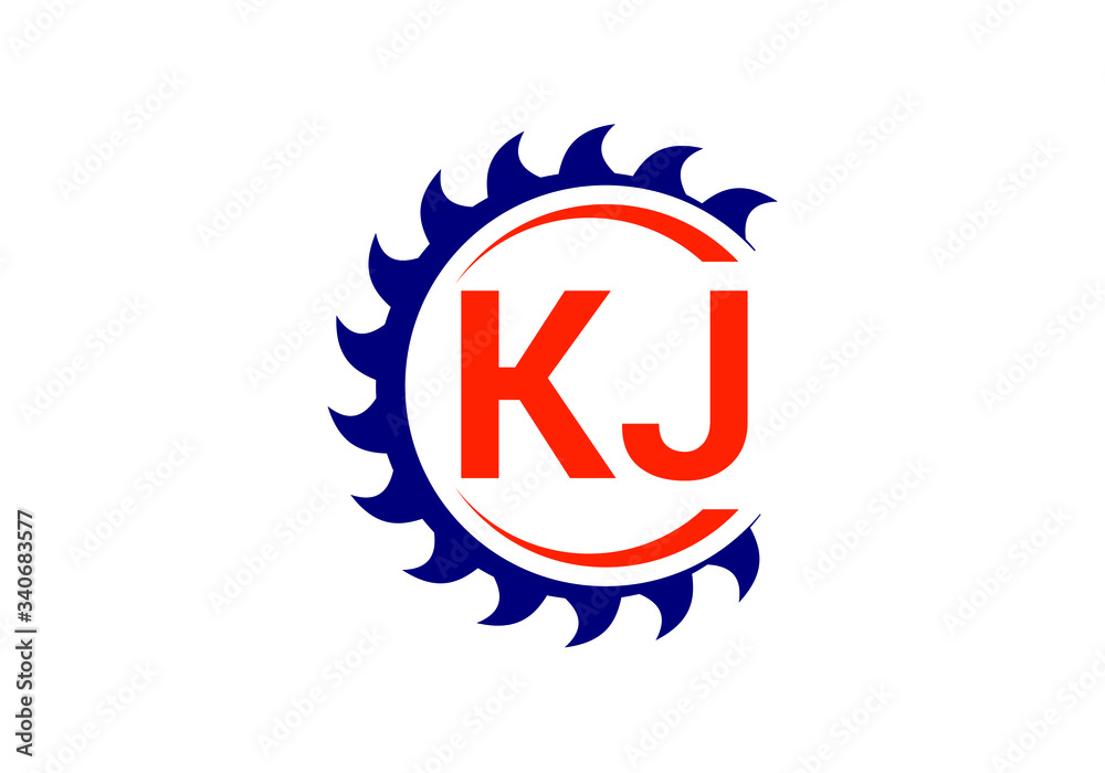 Initial Monogram Letter K J Logo Design Vector Template. KJ Letter Logo Design Initial Monogram Letter K J Logo Design Vector Template. KJ Letter Logo Design